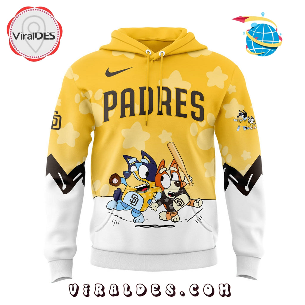 San Diego Padres Bluey and Bingo Yellow Hoodie