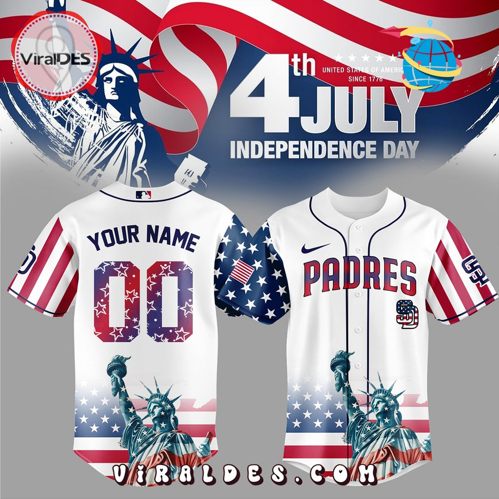 San Diego Padres Custom Independence Day Baseball Jersey