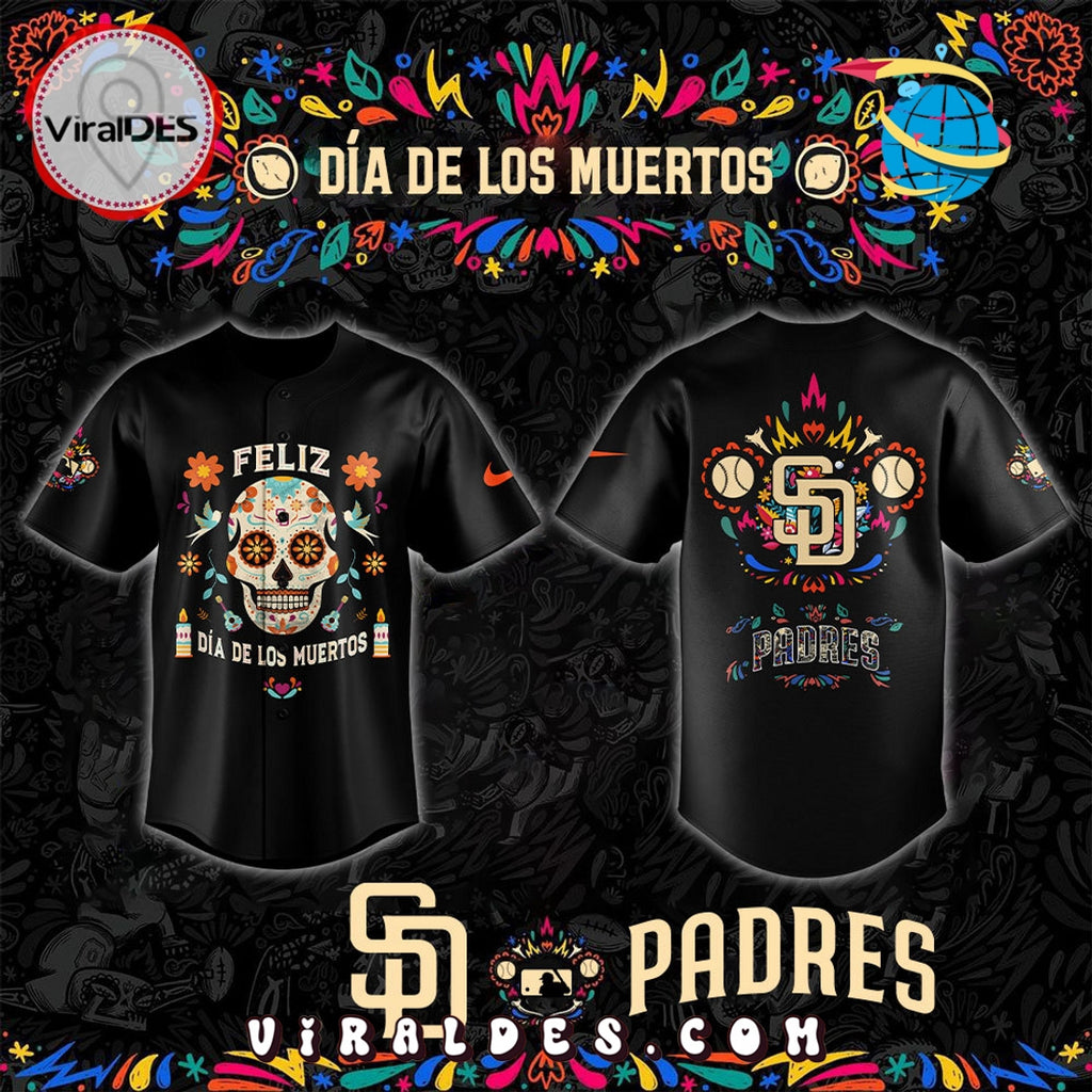 San Diego Padres DÃ­a de los Muertos Black Baseball Jersey