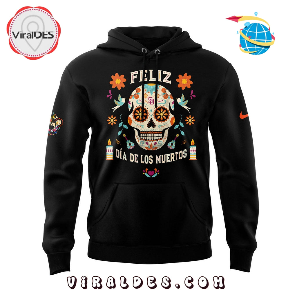 San Diego Padres DÃ­a de los Muertos Black Hoodie