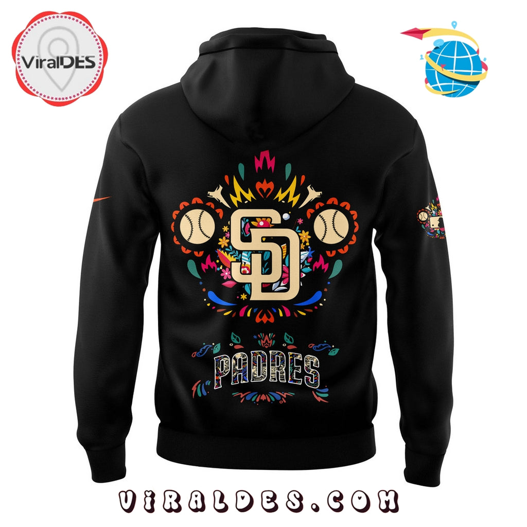 San Diego Padres DÃ­a de los Muertos Black Hoodie