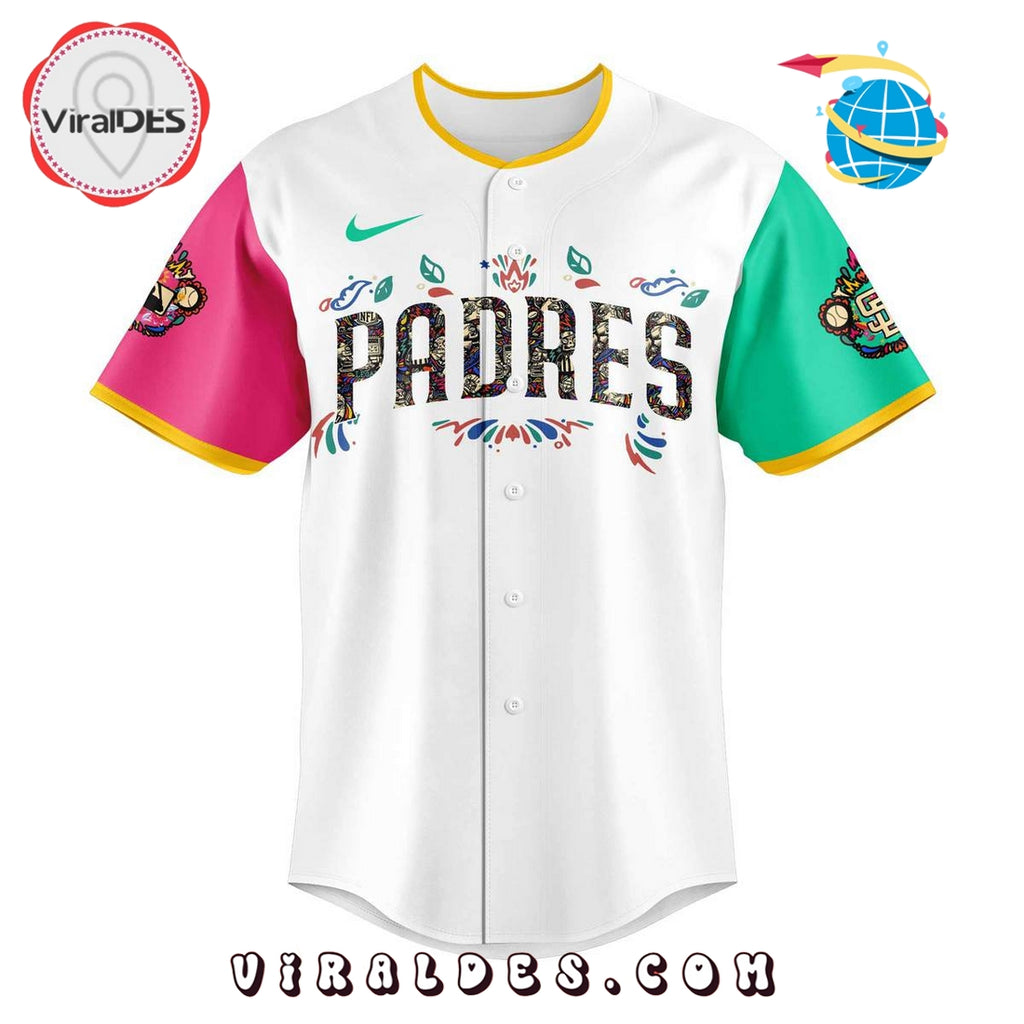 San Diego Padres Dia de los Muertos White Baseball Jersey