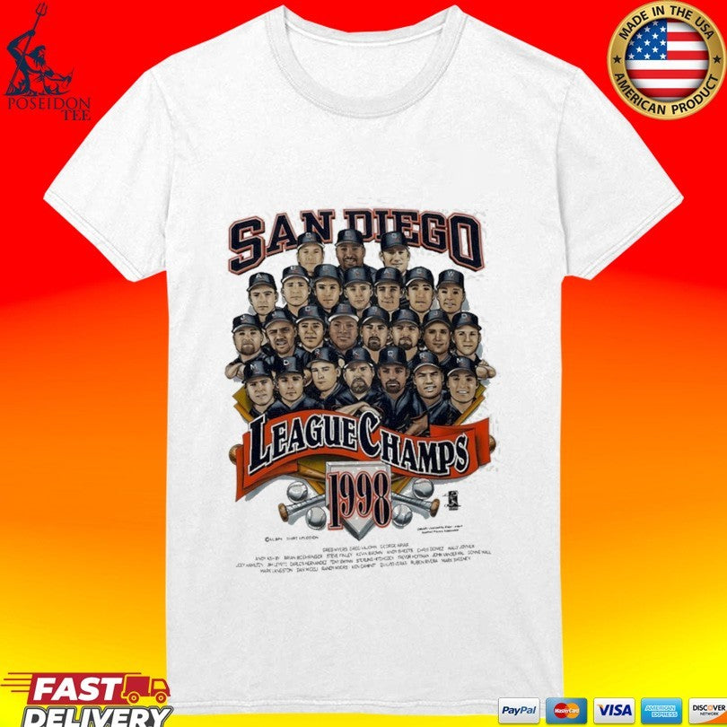 San Diego Padres Legends Name League Champs 1998 T-shirt