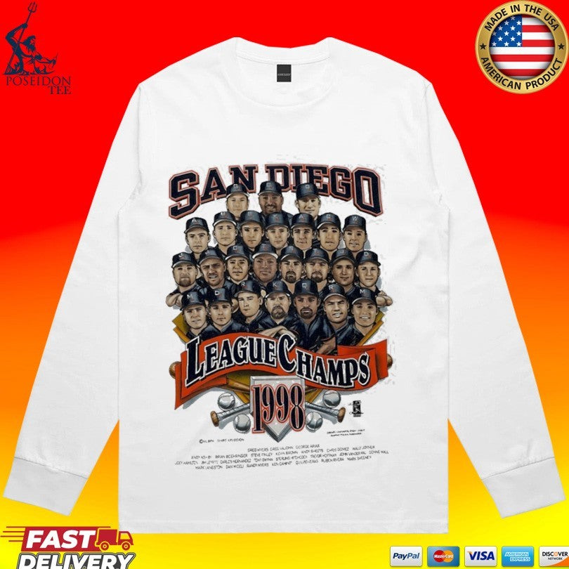 San Diego Padres Legends Name League Champs 1998 T-shirt