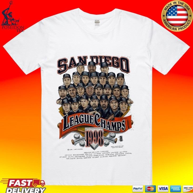 San Diego Padres Legends Name League Champs 1998 T-shirt
