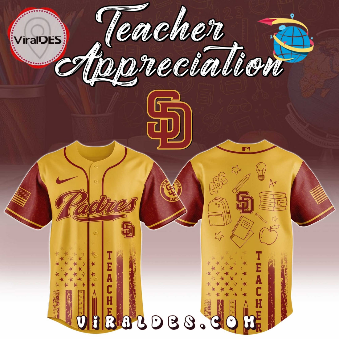 San Diego Padres MLB x Teacher Appreciation Day Jersey