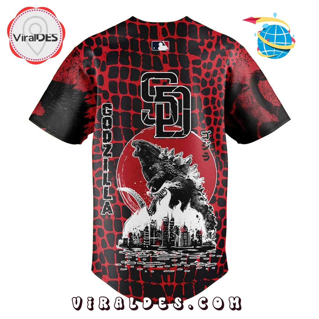 San Diego Padres x Godzilla Baseball Jersey