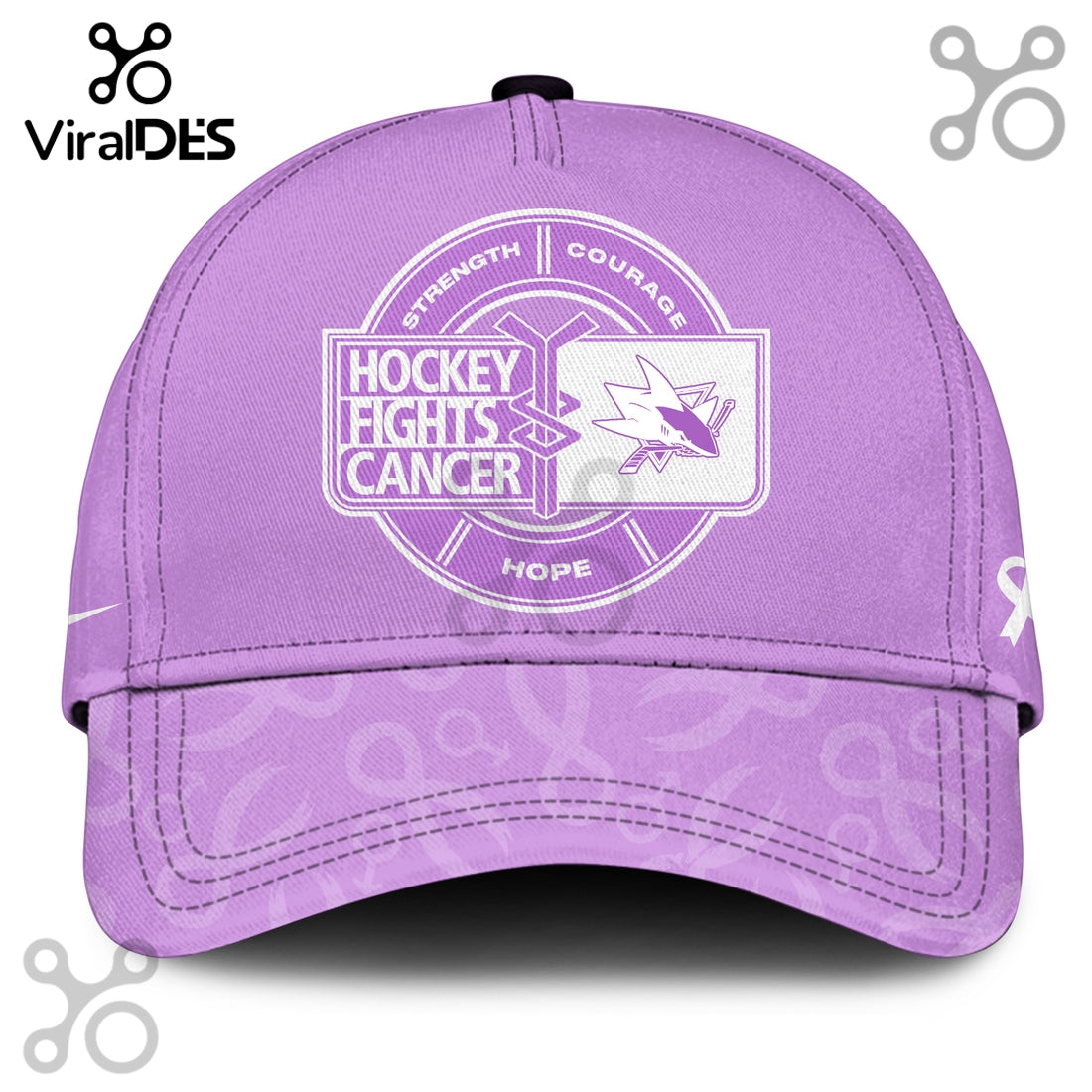San Jose Sharks Hockey Fights Cancer Purple Ribbon Hoodie