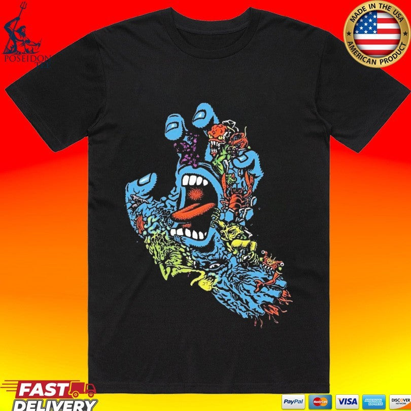 Santa Cruz Youth Roskopp Screaming Five Teal T-shirt