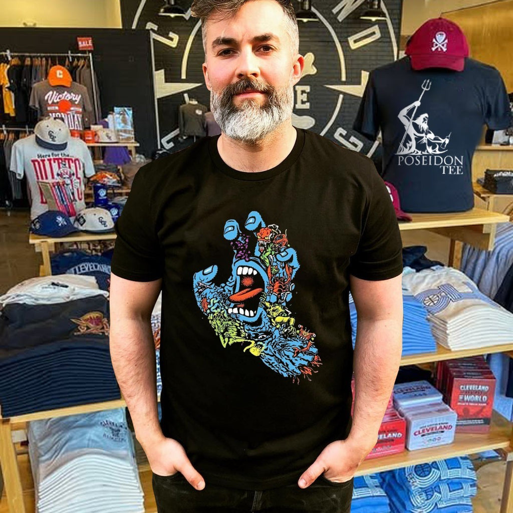 Santa Cruz Youth Roskopp Screaming Five Teal T-shirt