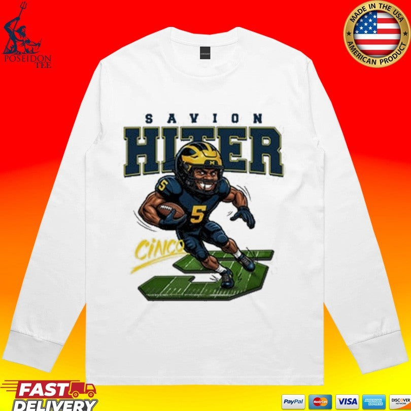 Savion Hiter Michigan Football Cinco Caricature T-shirt