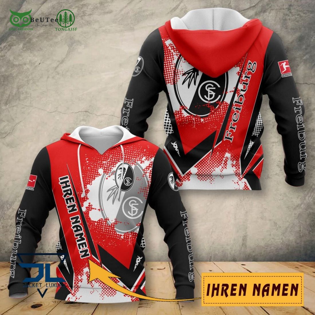 SC Freiburg Iheren Namen AOP 3D Shirt Full