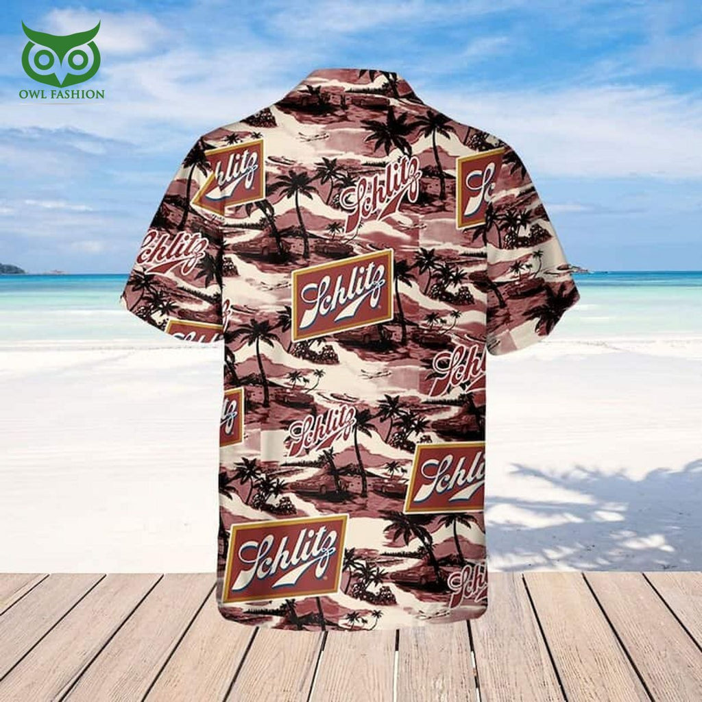Schlitz Beer Sea Island Pattern Hawaiian Shirt