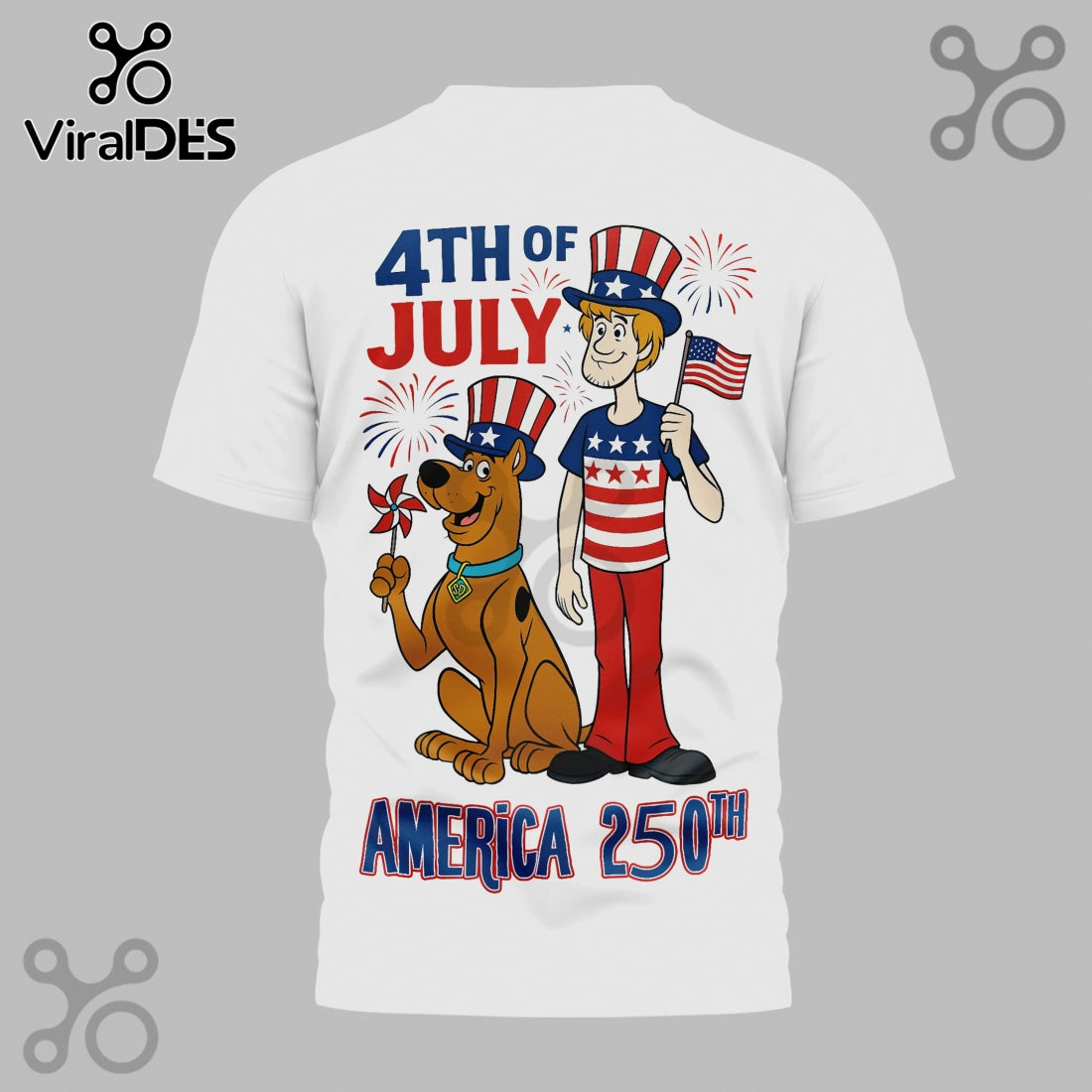 Scooby-Doo 4th of July 250 Years of Freedom Premium 3D Graphic T-Shirt