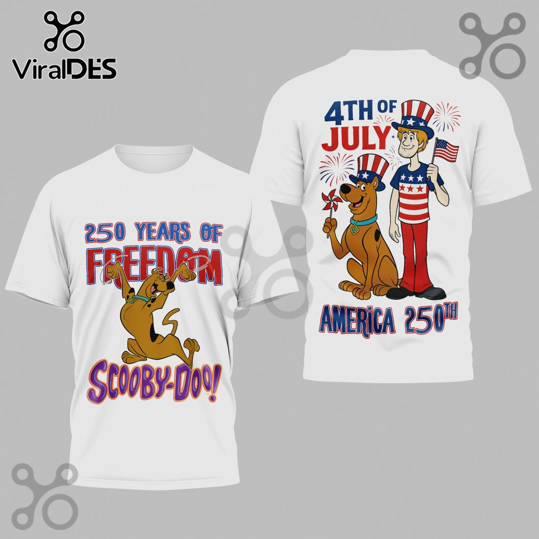 Scooby-Doo 4th of July 250 Years of Freedom Premium 3D Graphic T-Shirt