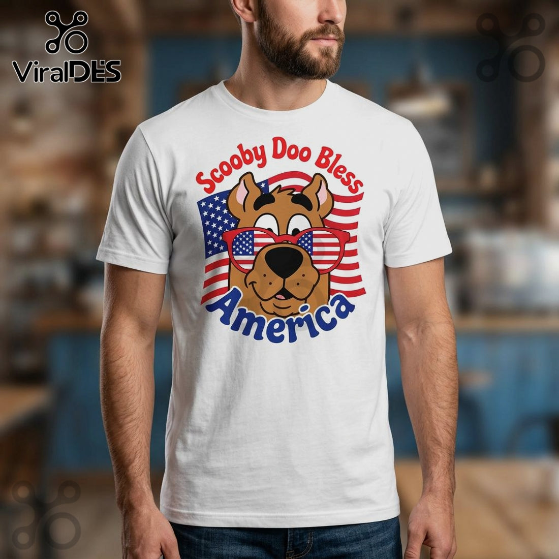 Scooby Doo America 250th Anniversary Patriotic Graphic T-Shirt