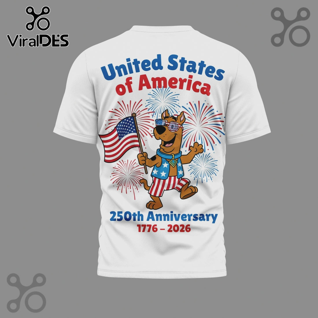 Scooby Doo America 250th Anniversary Patriotic Graphic T-Shirt