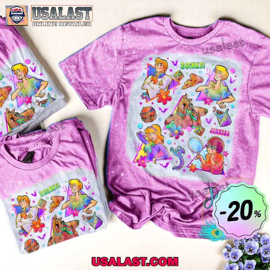 Scooby Doo And Friends Unisex Bleached T-Shirt