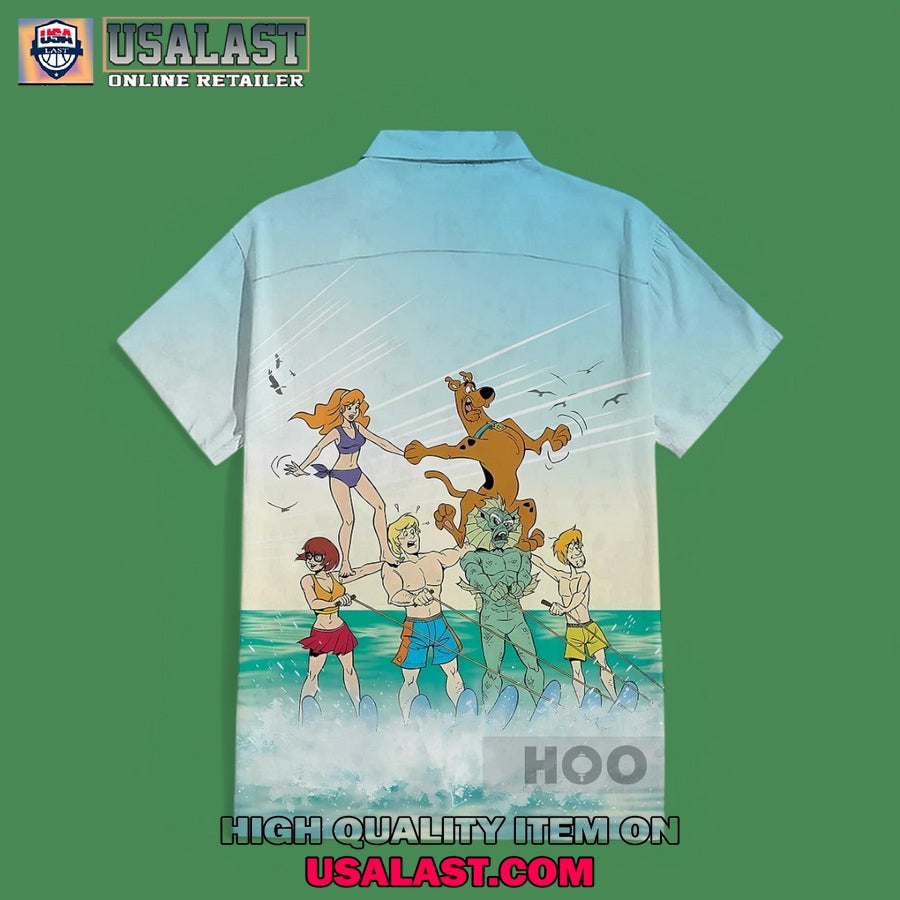 Scooby Doo Surfing Button Hawaiian Shirt