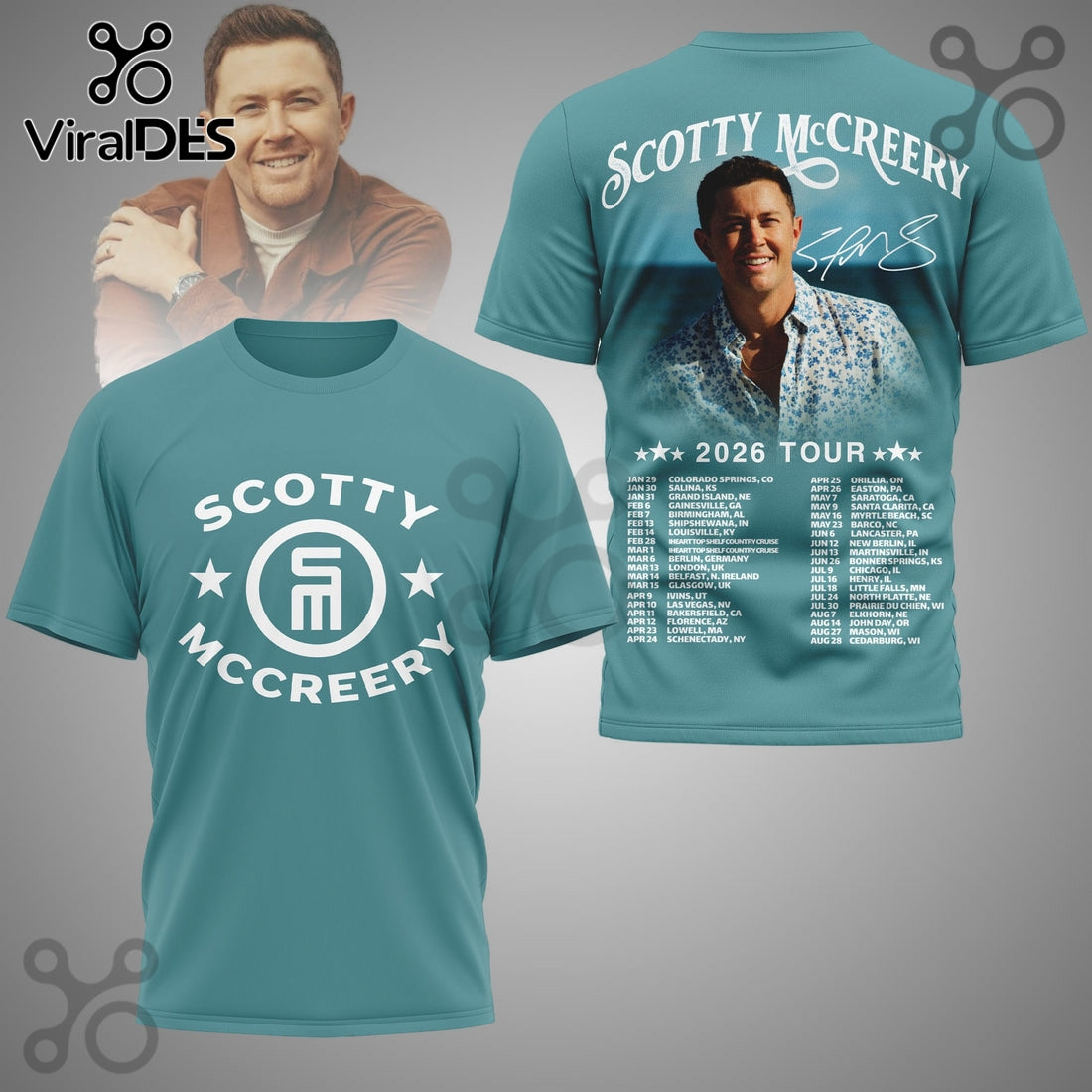 Scotty McCreery 2026 Tour 3D T-Shirt
