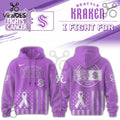 Seattle Kraken Hockey Fights Cancer Purple Ribbon Hoodie