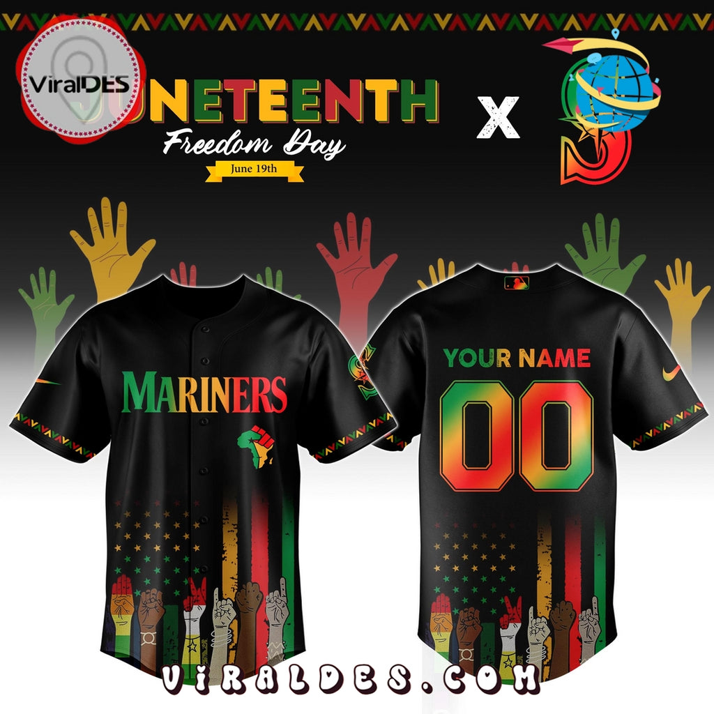 Seattle Mariners Custom MLB Juneteenth Baseball Jersey