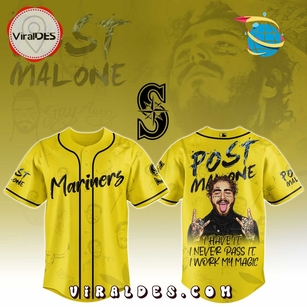 Seattle Mariners x Post Malone Tour 2025 Baseball Jersey