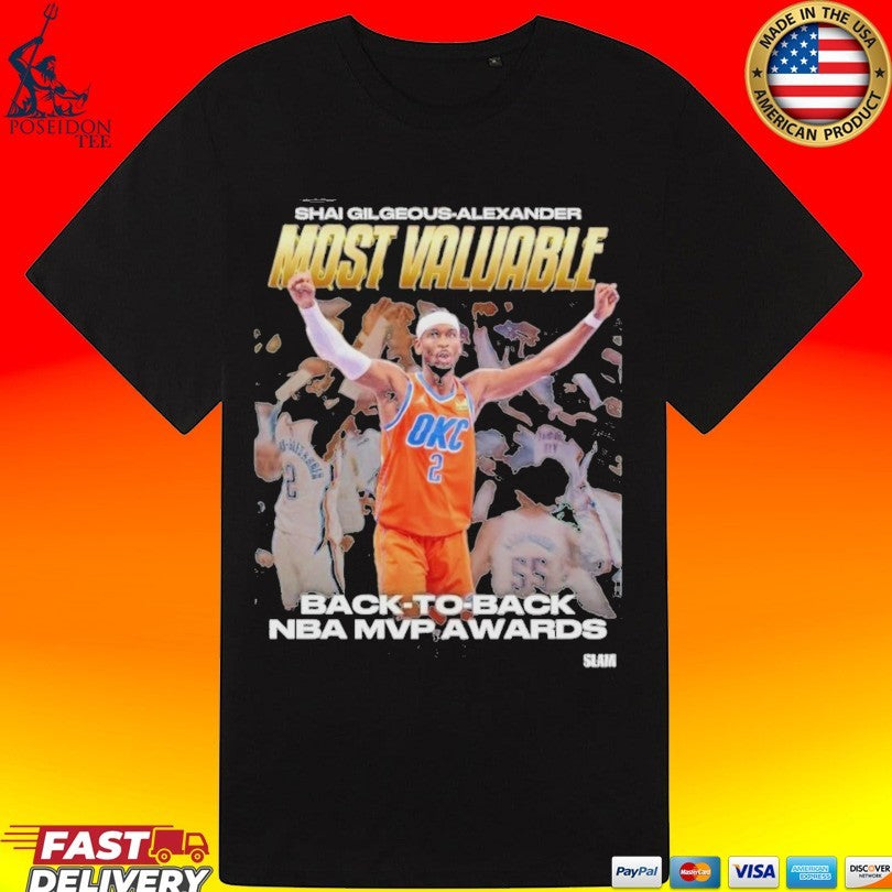 Shai Gilgeous- Alexander Most Valuable Back- To- Back Nba Mvp Awards T-shirt