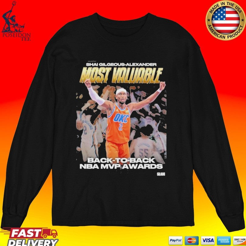 Shai Gilgeous- Alexander Most Valuable Back- To- Back Nba Mvp Awards T-shirt
