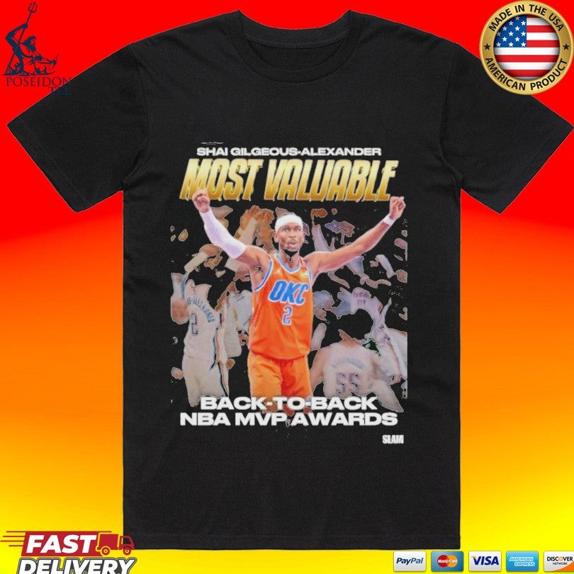 Shai Gilgeous- Alexander Most Valuable Back- To- Back Nba Mvp Awards T-shirt