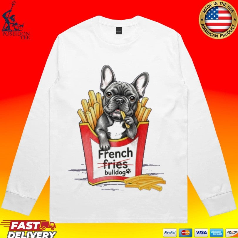 Shark French Bulldog Fries T-shirt
