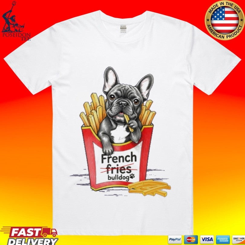 Shark French Bulldog Fries T-shirt