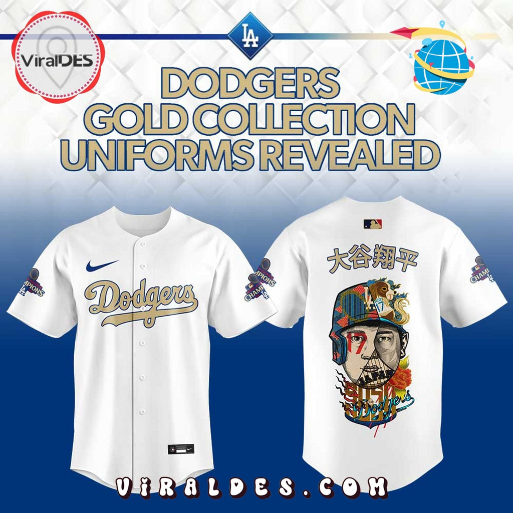 Shohei Ohtani Dodgers Gold Collection 2025 Baseball Jersey