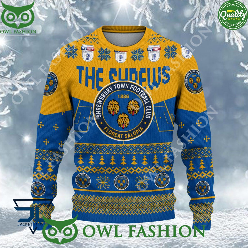 Shrewsbury Town EFL 2023 Custom Ugly Christmas Sweater Jumper