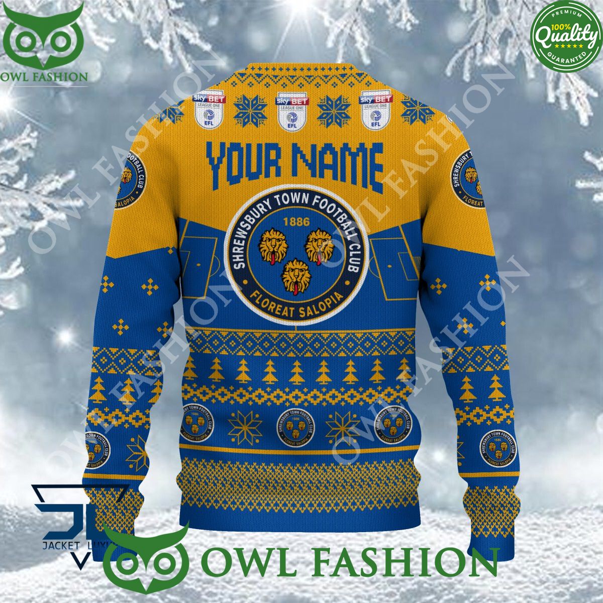 Shrewsbury Town EFL 2023 Custom Ugly Christmas Sweater Jumper