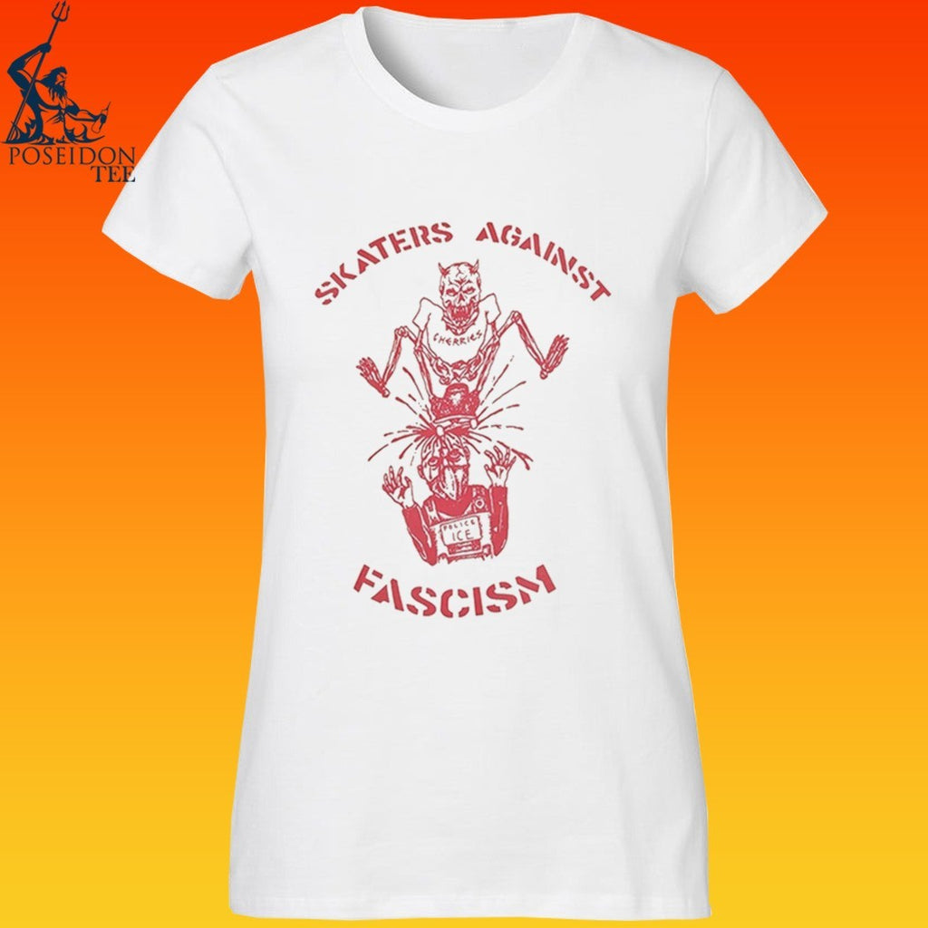 Skaters Against Fascism Cherries Wheels S.a.f T-shirt