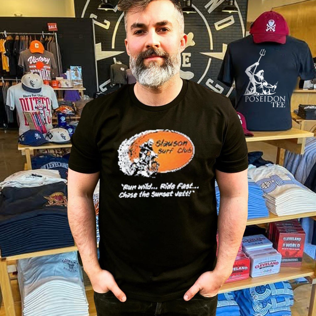 Slauson Surf Club Run Wild Ride Fast Chase The Sunset Vet T-shirt