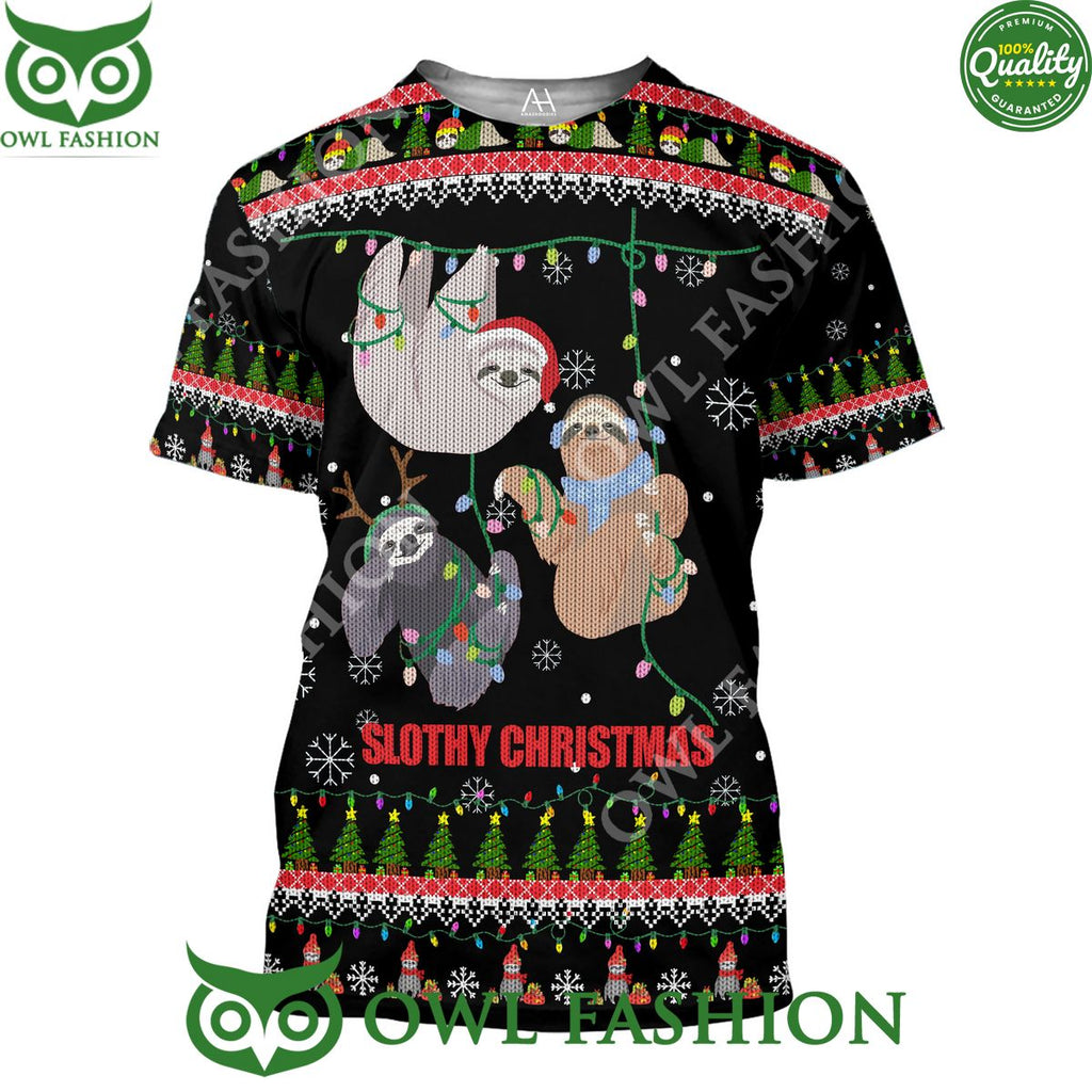 Slothy Cute Christmas Premium Ugly Sweater