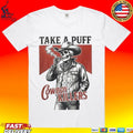 Smoking Skeleton Take A Puff Cowboy Killers Skull T-shirt