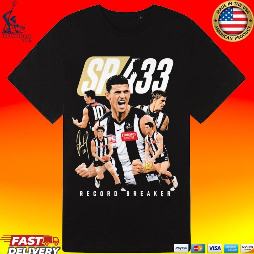 Sp433 Record Breaker 433 Games Footy Milestone T-shirt