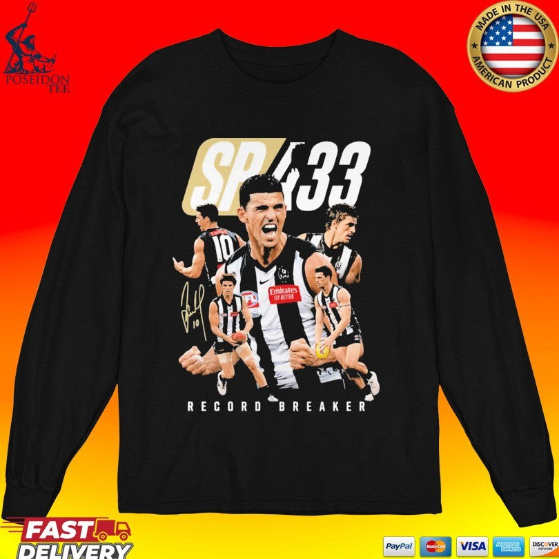 Sp433 Record Breaker 433 Games Footy Milestone T-shirt