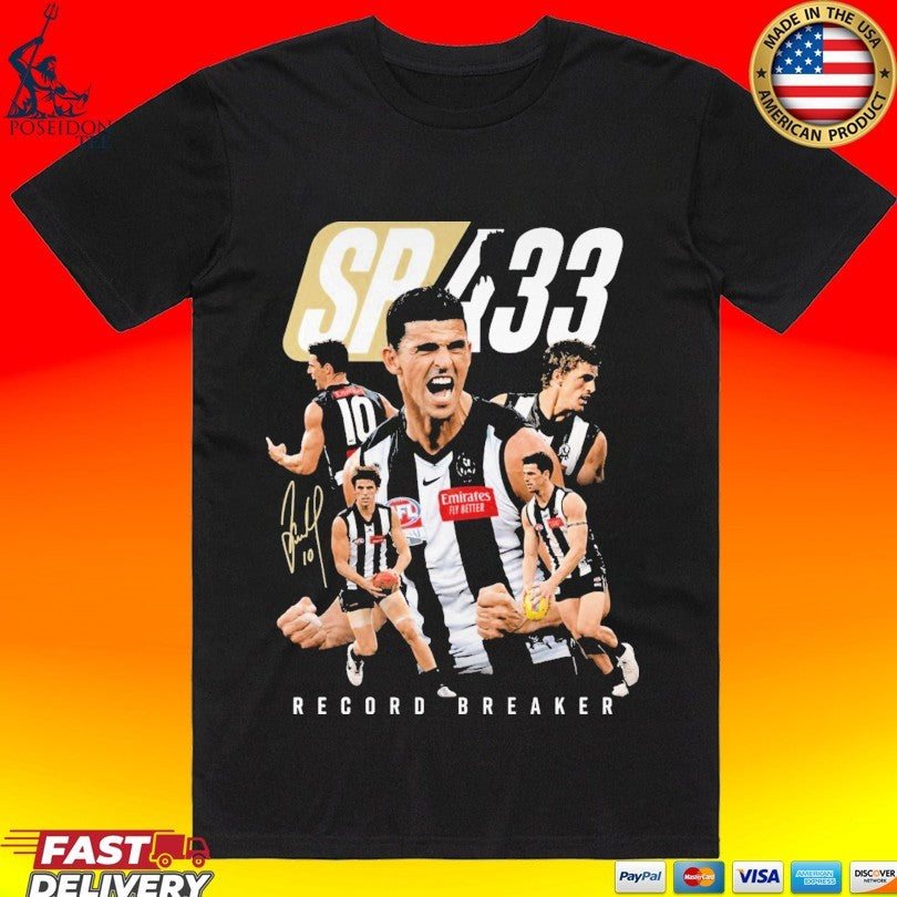 Sp433 Record Breaker 433 Games Footy Milestone T-shirt