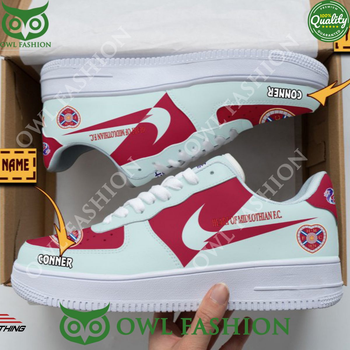 SPFL Heart of Midlothian F.C. Air Force 1 NAF Shoes