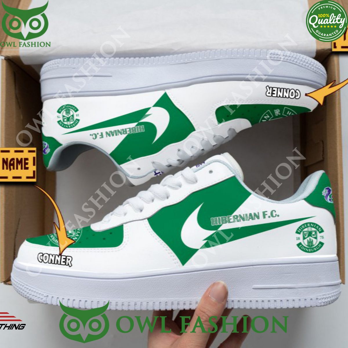 SPFL Hibernian F.C. Air Force 1 NAF Shoes