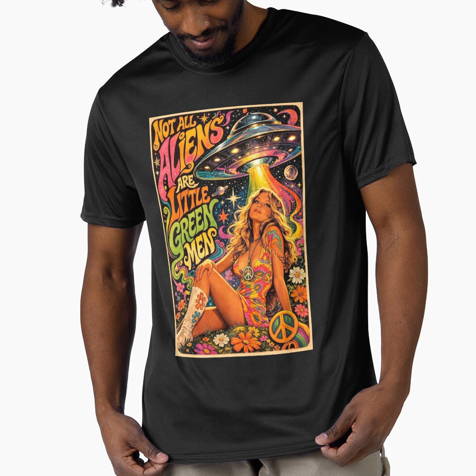Retro Psychedelic UFO Art - Not All Aliens Are Little Green Men by David Brookes Digital