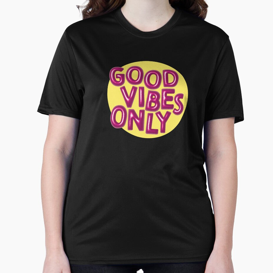 Good Vibes Only (Pink on Yellow) by RanRanDesigns