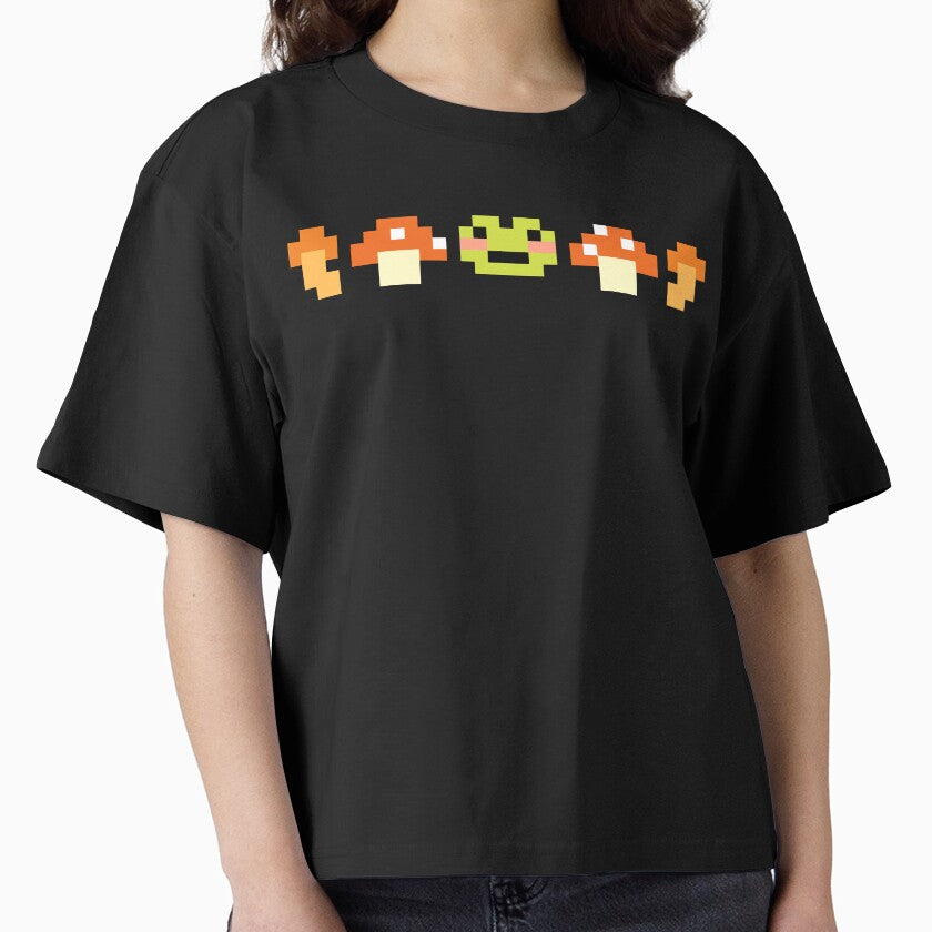 Pixel Frog Mushroom – Cute Retro Pixel Art Nature Design by Aku-passion