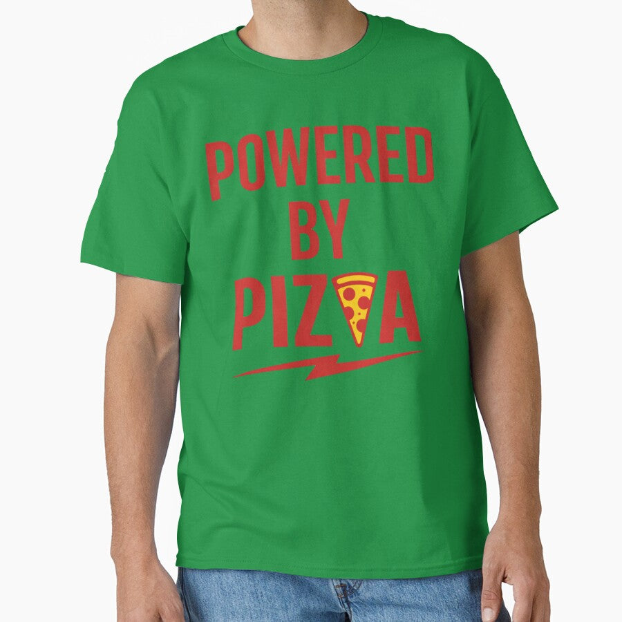 Powered by Pizza – Funny Pizza Lover Food Humor Design by rushaib
