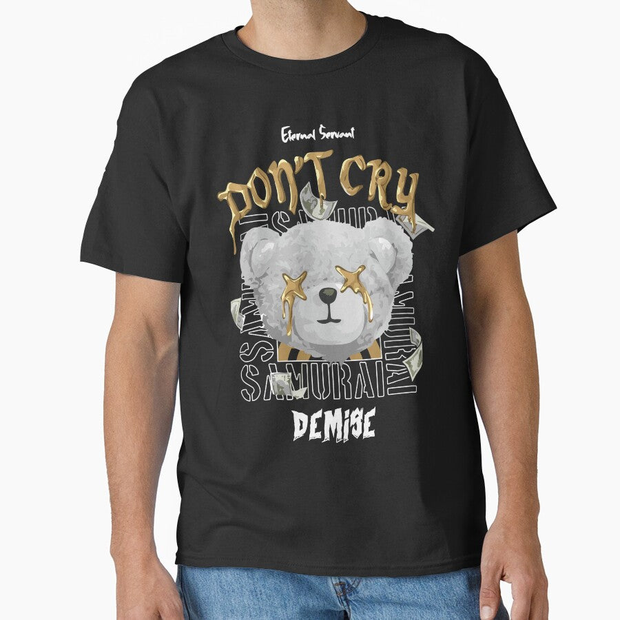 Samurai Bear Don't Cry Streetwear by NF Designs Studio DTF