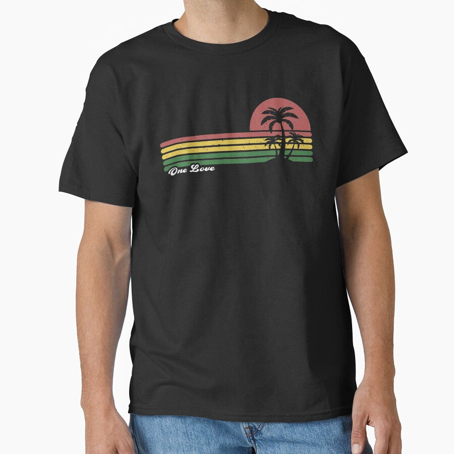 One Love Beach Striped Palm Trees by teeplayroom
